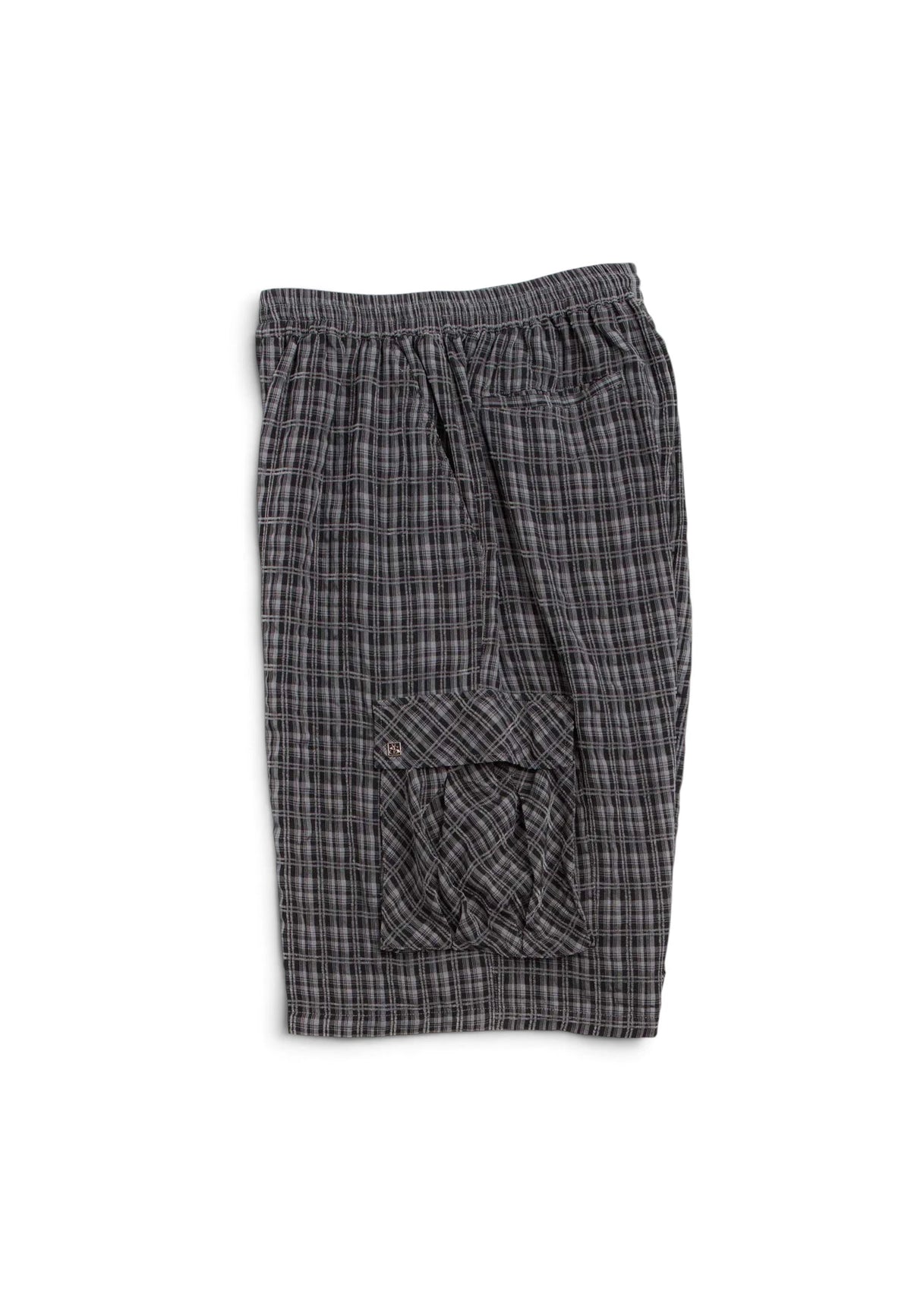 Yardsale 'Plaid' Cargo Shorts (Black / Grey)
