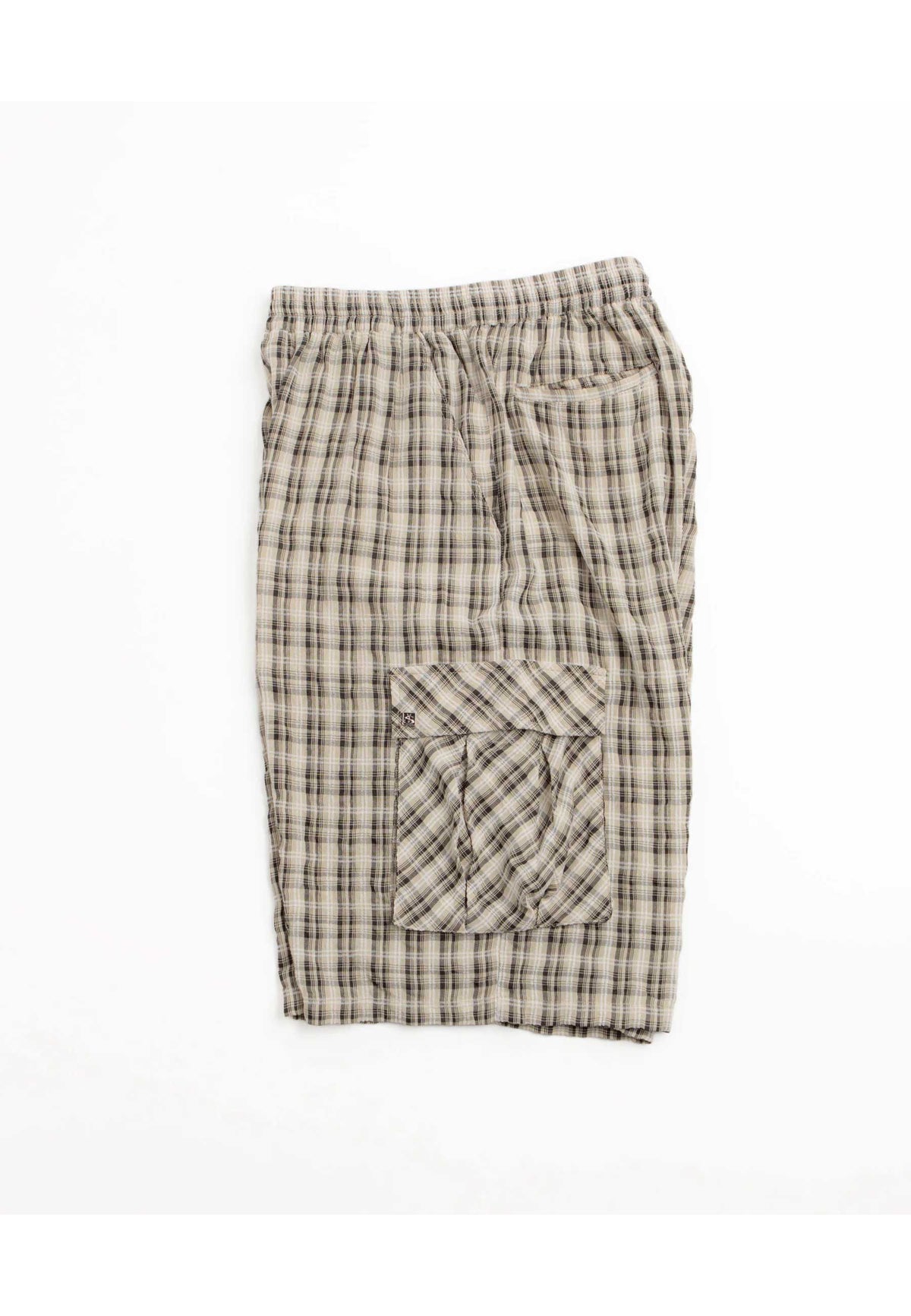 Yardsale 'Plaid' Cargo Shorts (Cream / Black)