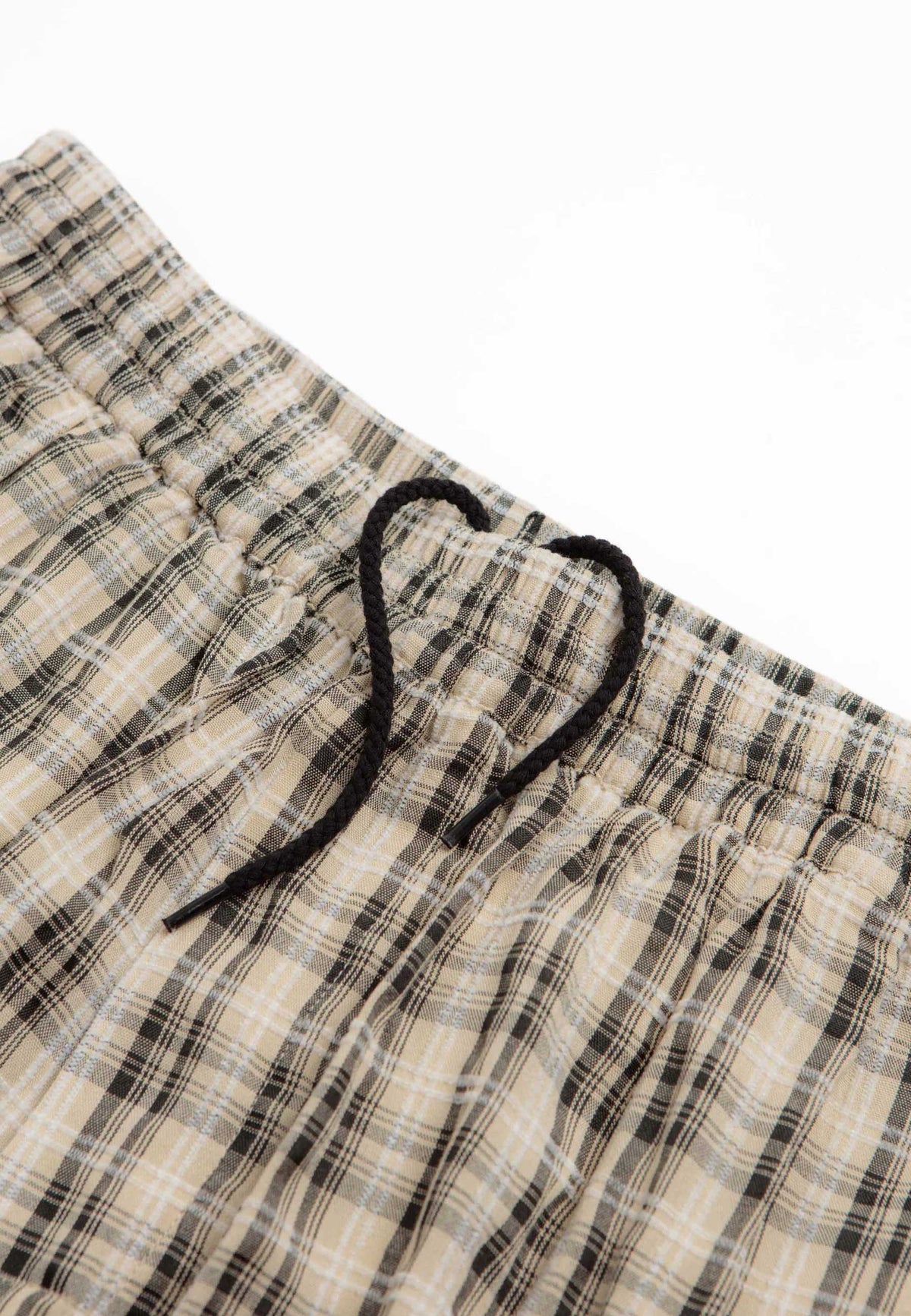 Yardsale 'Plaid' Cargo Shorts (Cream / Black)