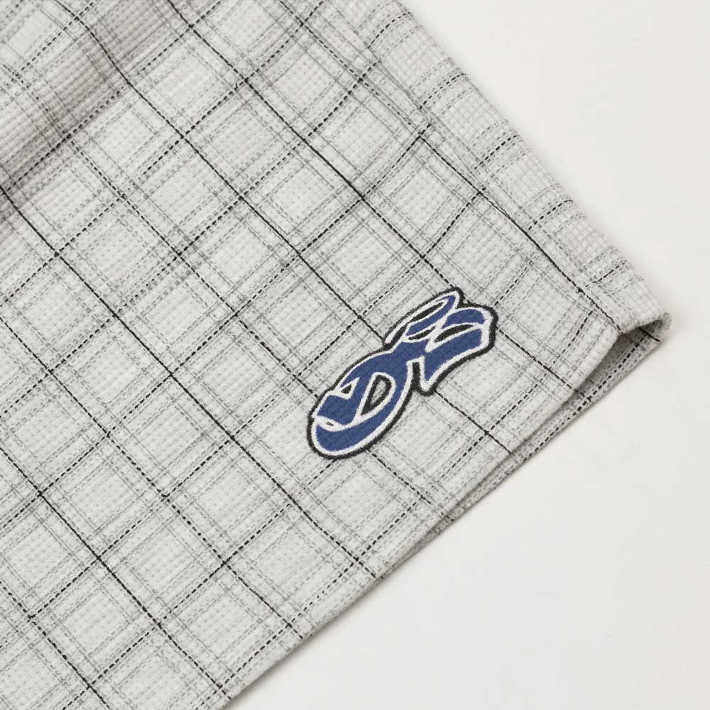 Yardsale 'Check' Waffle Shorts (Light Grey)