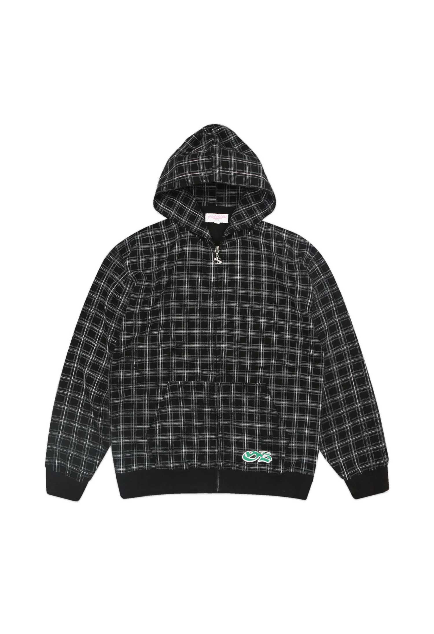 Yardsale 'Check' Zip Waffle Hood (Black)
