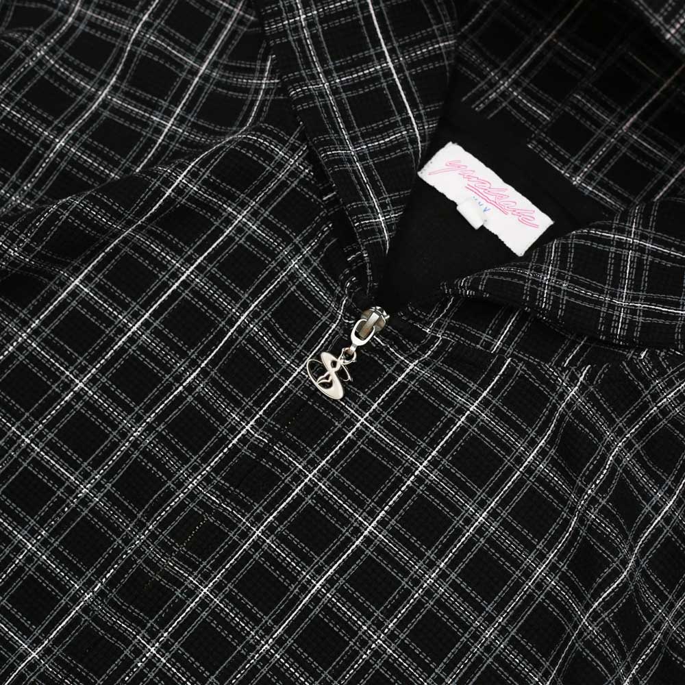 Yardsale 'Check' Zip Waffle Hood (Black)