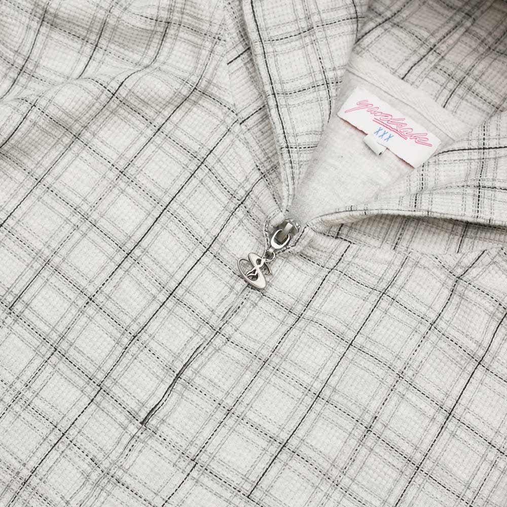 Yardsale 'Check' Zip Waffle Hood (Grey)