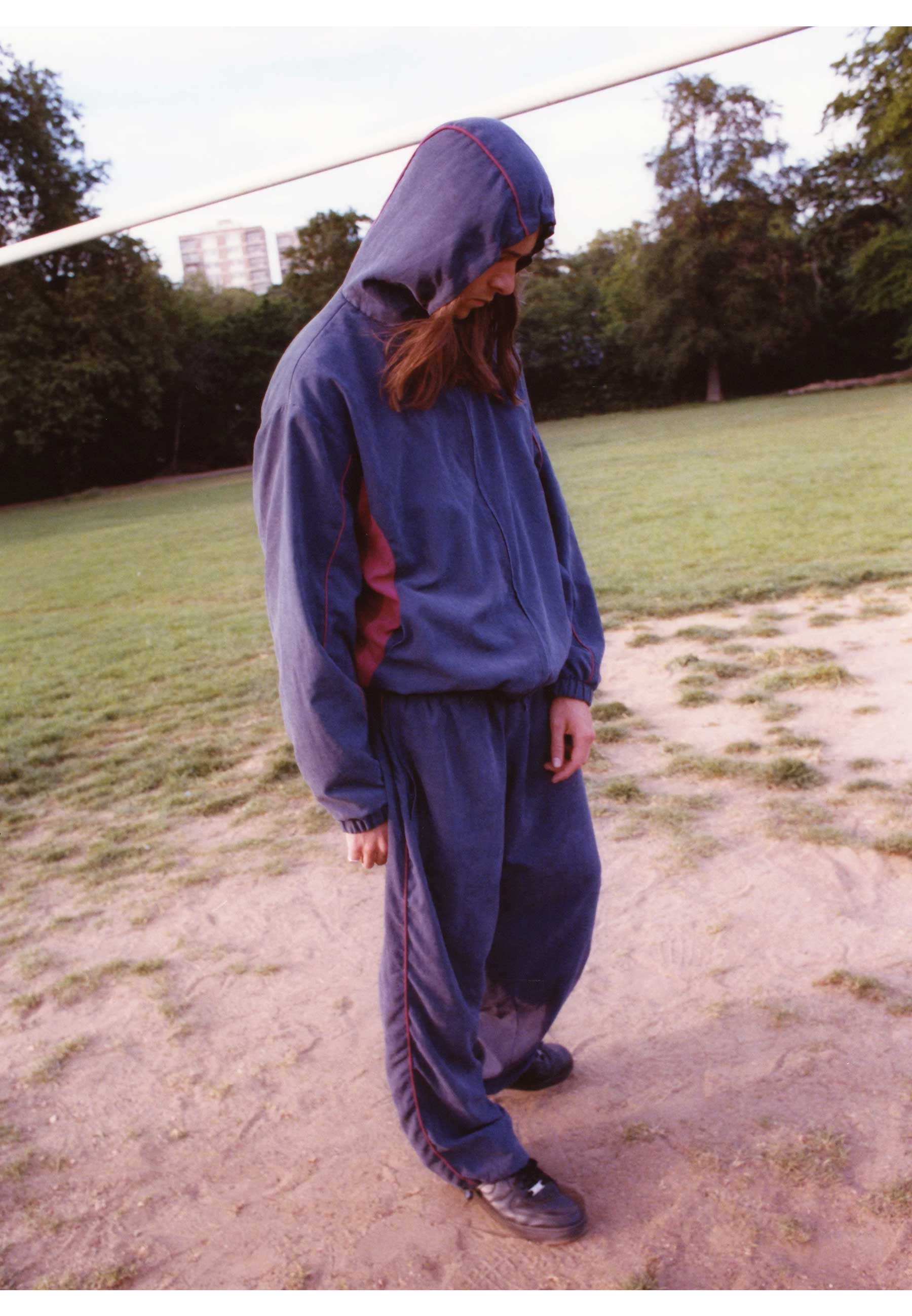 Yardsale 'Luna' Shell Tracksuit Jacket (Navy / Red)