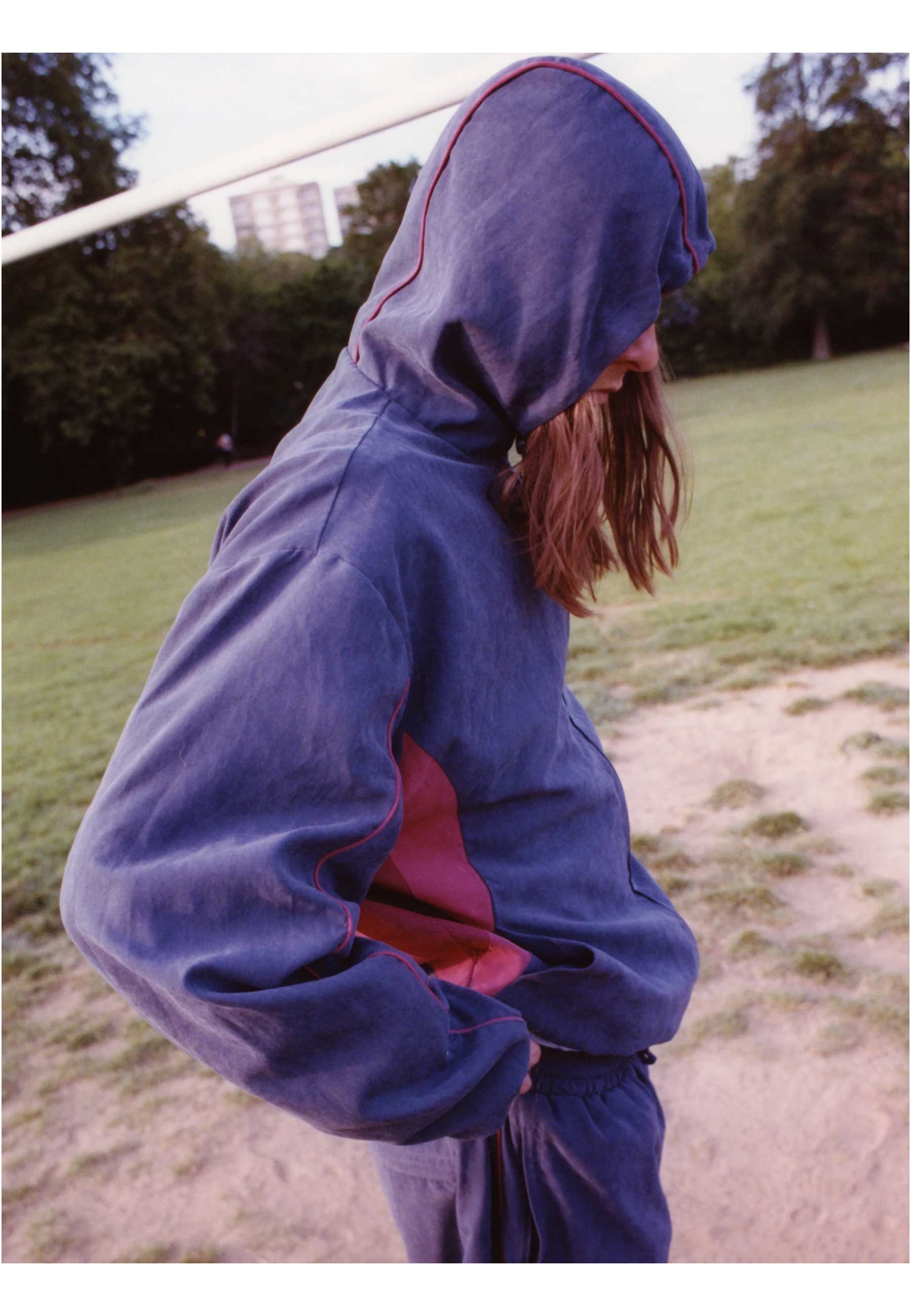 Yardsale 'Luna' Shell Tracksuit Jacket (Navy / Red)