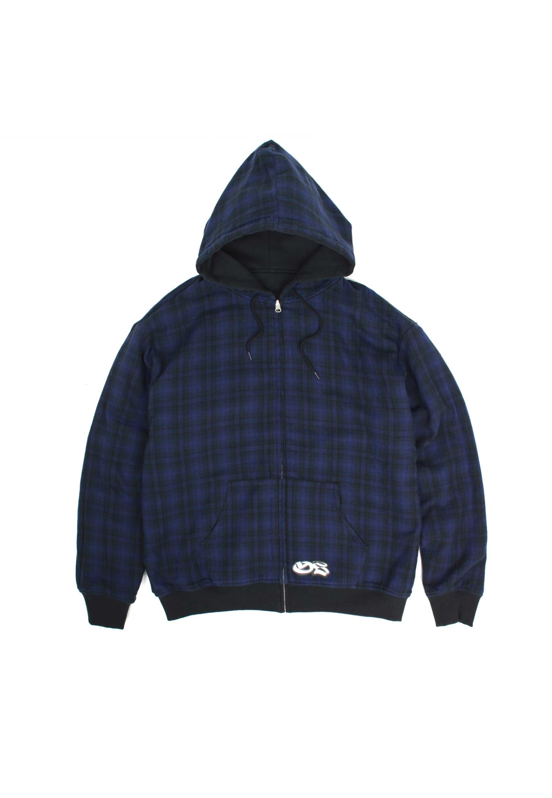 Yardsale Reversible Flannel Hood (Black / Indigo) | Cardiff
