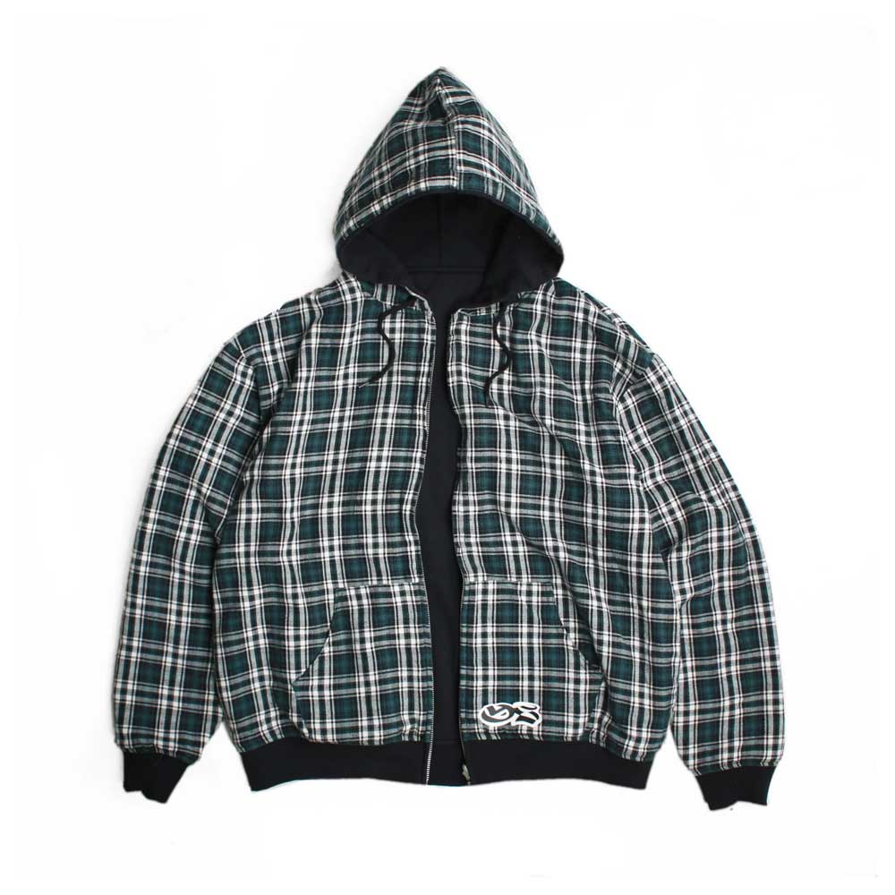 Yardsale Reversible Flannel Hood (Green / Black)