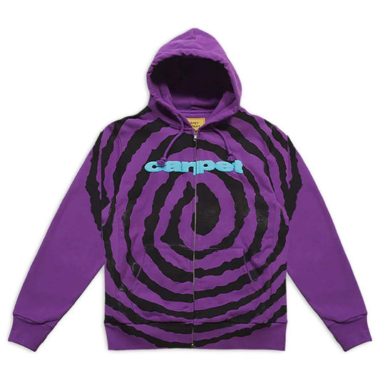 Carpet Company 'Spiral' Zip-Up Hood (Purple)