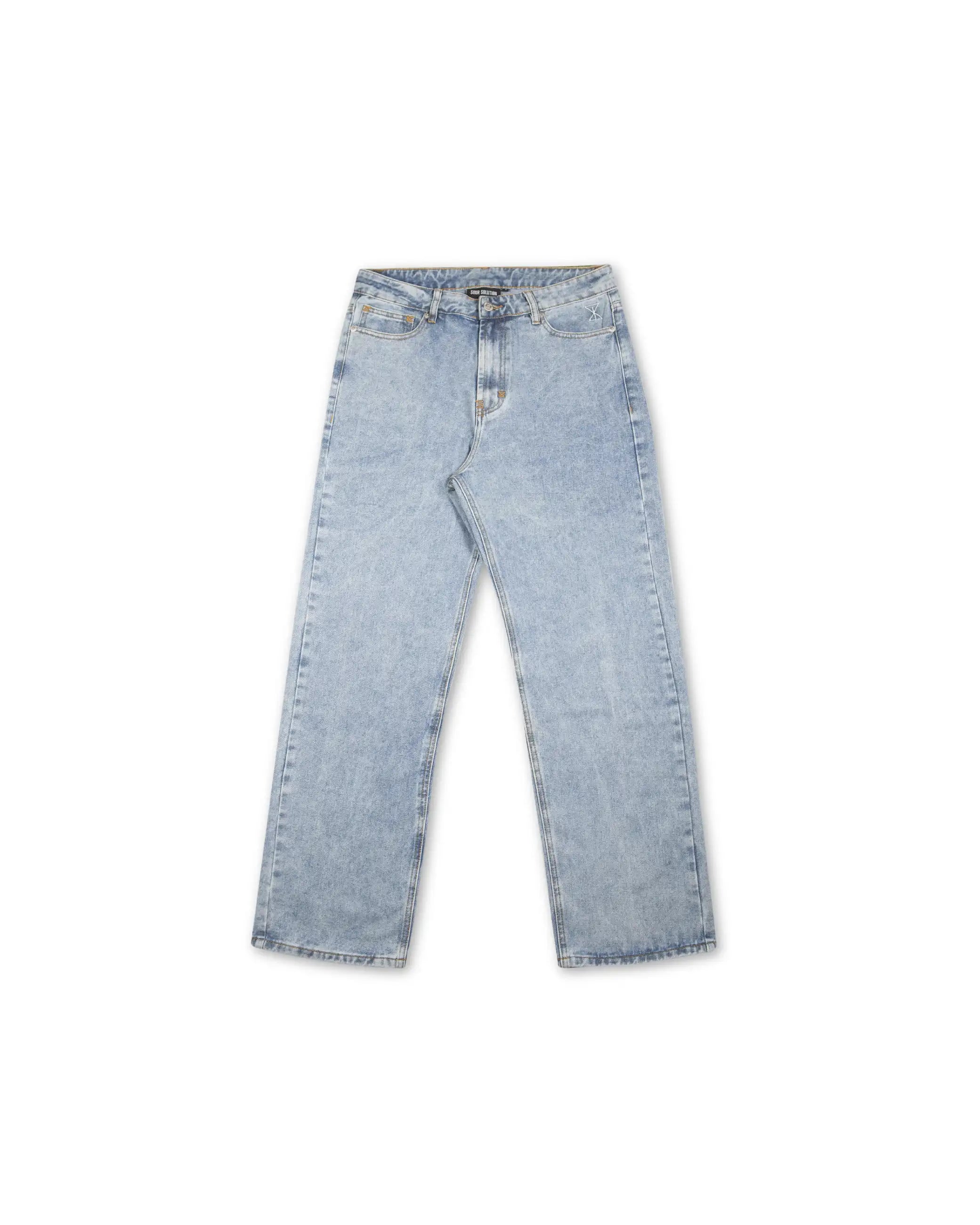 Sour Solution Loose Denim Jeans (Light Blue) Front