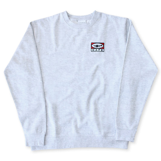 Skateboard Cafe '45' Embroidered Crew (Heather Grey)