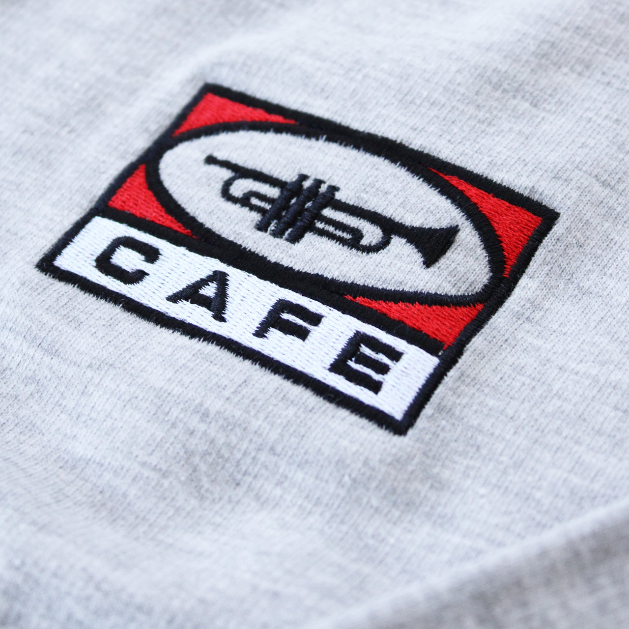 Skateboard Cafe '45' Embroidered Crew (Heather Grey)