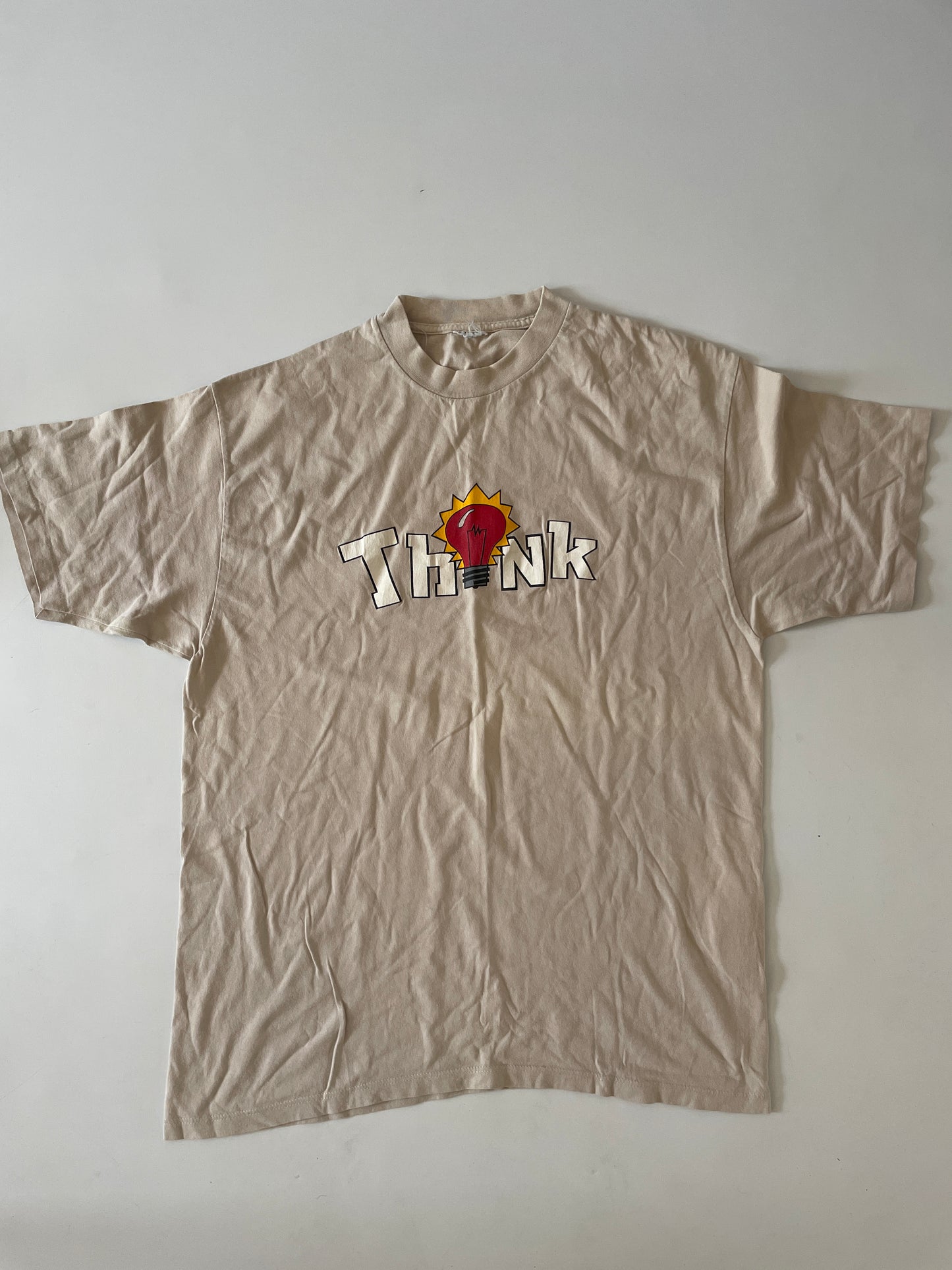 Think Skateboards 'Lightbulb Logo' T-Shirt VINTAGE 90s