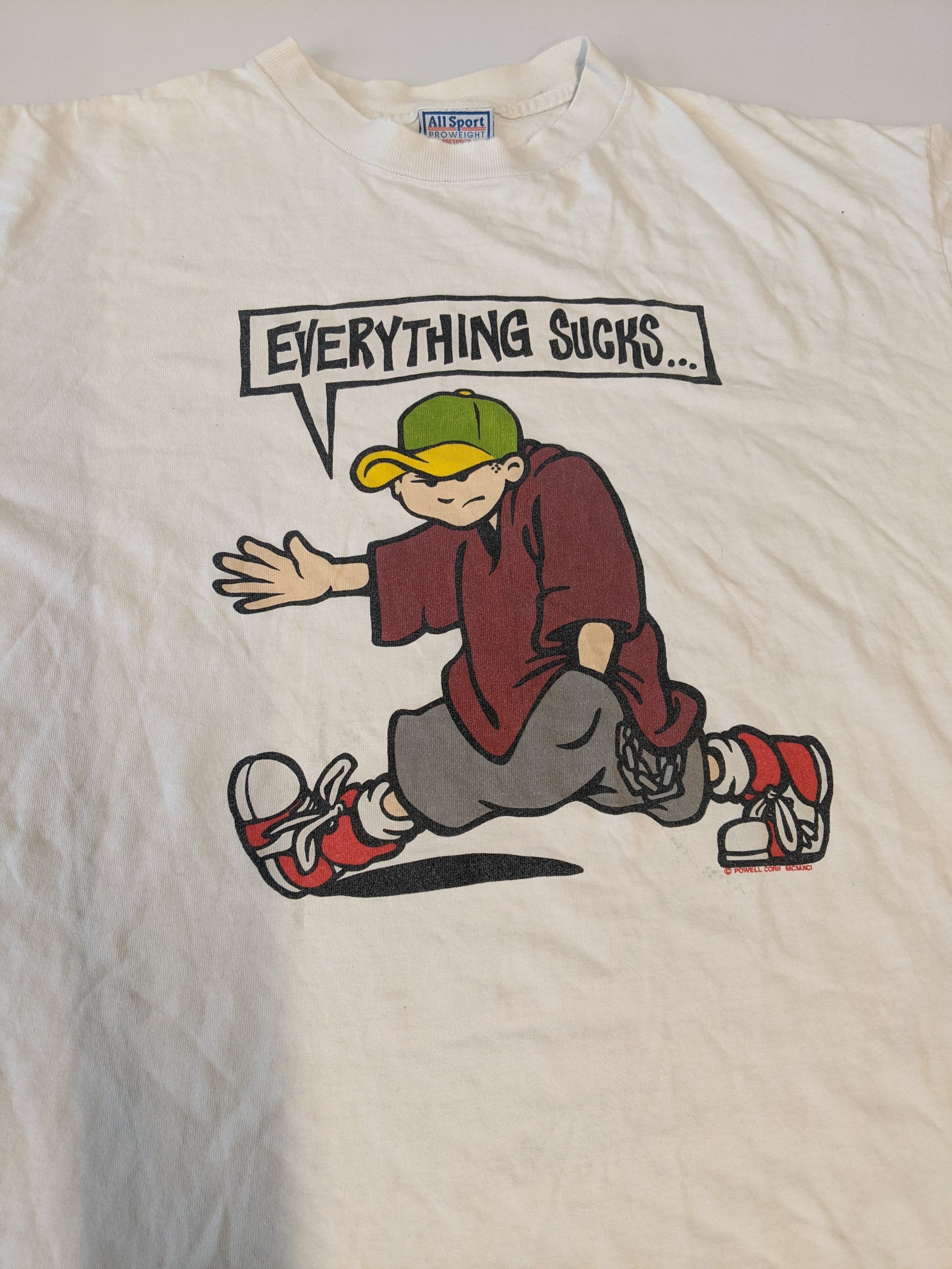 Powell Peralta 'Everything Sucks' T-Shirt VINTAGE 90s XL