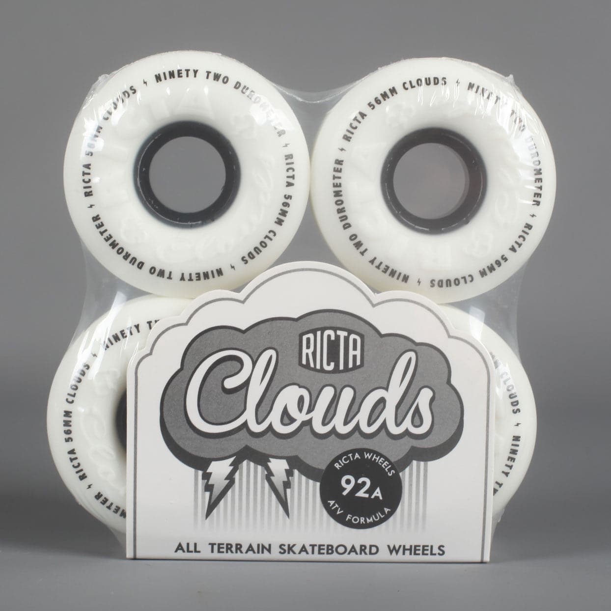 Ricta 'Clouds' 56mm 92a Wheels (White / Black) - CSC Skate Shop UK