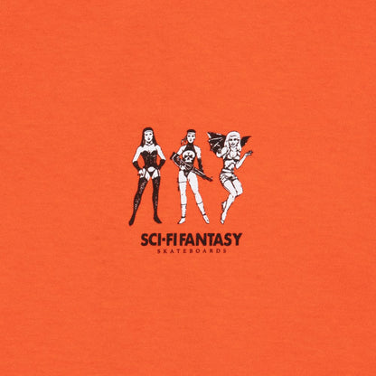 Sci-Fi Fantasy 'Macho Girls' T-Shirt (Orange)