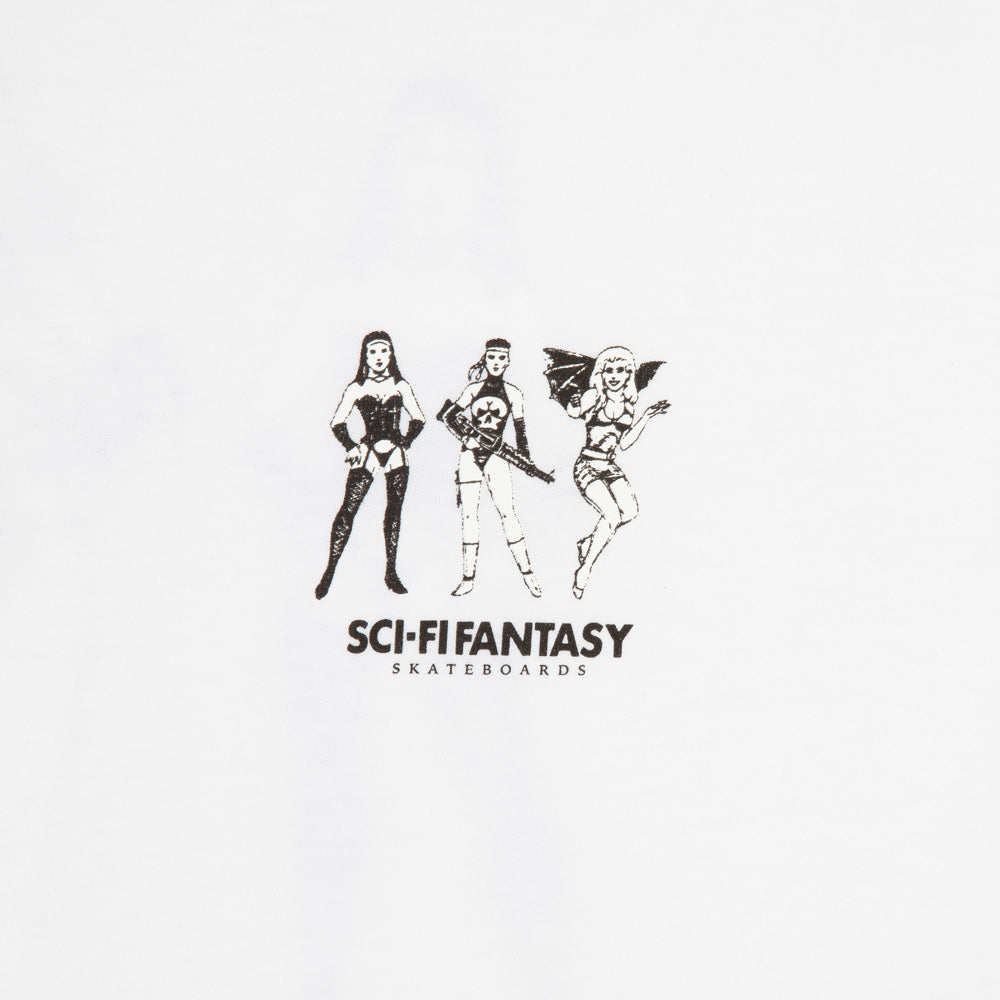 Sci-Fi Fantasy 'Macho Girls' T-Shirt (White)