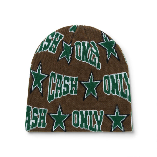Cash Only 'Stars' Skully Beanie (Brown)